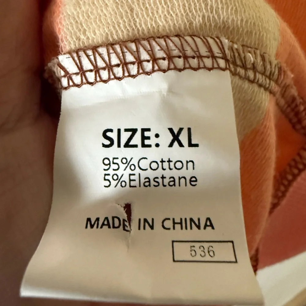 NWOT Zenana Outfitters Brown and Peach Striped Sweatshirt - Picture 3 of 5